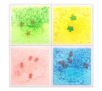 Art3d Confezione da 4 piastrelle sensoriali per pavimenti, tappetino da gioco colorato per danza Senroy Liquid Fusion per bambini, 30 x 30 cm, Sea World