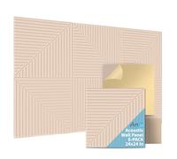 Art3d Confezione da 6 pannelli acustici autoadesivi per la decorazione della casa, 61 x 61 cm, pannelli insonorizzanti per ufficio, studio, camera da letto, fibra di poliestere ad alto assorbimento