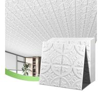 Art3d Drop - Piastrelle per soffitto, con colla, stile classico, colore: Bianco