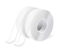 Art3d - Nastro biadesivo con nanotecnologia (2 rotoli da 300 cm), nastro multiuso in schiuma trasparente per moquette, per incollare oggetti/cornici/montare creazioni alla parete