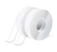 Art3d - Nastro biadesivo con nanotecnologia (2 rotoli da 300 cm), nastro multiuso in schiuma trasparente per moquette, per incollare oggetti/cornici/montare creazioni alla parete