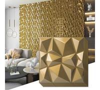 Art3d Pannelli 3D Diamond Design per Interni, Soggiorno, TV Wall Sfondo, Camera da letto, Gaming, 30 x 30 cm, Oro, Confezione da 33