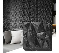 Art3d Pannelli a Muro 3D Diamante Marmo Nero