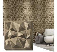 Art3d Pannelli a Muro 3D Diamante Oro Anticato