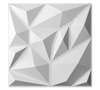 Art3d Pannelli da parete 3D per decorazione da parete in PVC con diamante per gaming, soggiorno, sfondo TV, 30 x 30 cm, bianco, 20 pezzi