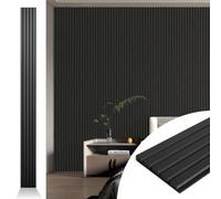 Art3d - Pannello acustico 3D per parete e soffitto, scanalato, piastra fonoassorbente con finitura in legno, 272 x 20 cm, 4 pezzi, nero