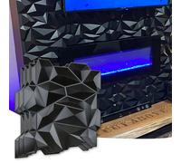 Art3d Pannello da parete in PVC 3D Diamond Jagged Matching-Matt Black, per interni residenziali e commerciali