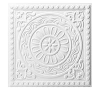 Art3d Piastrelle decorative per soffitto Barque, 0,6 x 0,6 m, confezione da 24 pezzi, in PVC leggero, impermeabile, per soggiorno, ufficio e uso commerciale, colore: bianco