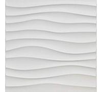 Art3d PVC 3D Wall Tiles per decorazioni murali interne, onda bianca opaca, piastrelle decorative per pareti, soggiorno, ufficio, camera da letto,50x50cm (12 Pack)