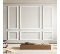 Art3d Set di 6 modanature pretagliate da parete, pronte da montare, per decorazione di pareti interne, soggiorno, camera da letto, da installare con colla, 3 superiori e 3 inferiori