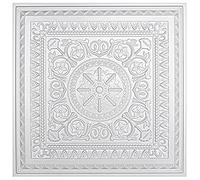 Art3d Tegole per soffitto a goccia, piastrelle per soffitto incollate, foglio di plastica da 61 x 61 cm, colore: bianco (confezione da 12, 4,5 mq)