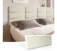 Art3d - Testiera autoadesiva per letto king, matrimoniale e queen in velluto perla, confezione da 12 pannelli da 25 x 60 cm, pannelli da parete 3D imbottiti insonorizzati