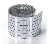 Art3dwallpanels 1888 Piastrelle Autoadesive per Mosaico in Vetro, Quadrate a Specchio, per Discoteca e Feste - Argento