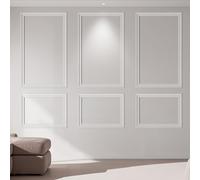 Art3dwallpanels Set di 6 pezzi di modanature da parete pretagliate, pannelli per boiserie pronti al montaggio per decorazione murale interna soggiorno camera da letto - Installazione con colla, 3 in
