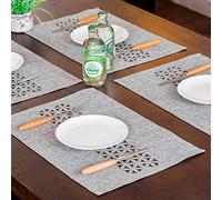 ARTABLE Rectangle Placemats Fabric Home Gary 4 Packs Washable Table Mats for Picnics Indoor and Outdoor Dining Holidays (Gray, 12 x 18 Inch 4PCs Sets Placemats)