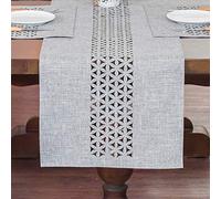 ARTABLE Runner da tavola rettangolare in tessuto, con bordo ben rifinito, per picnic, interni ed esterni, sala da pranzo e tavoli lunghi (grigio, 40 x 178 cm)