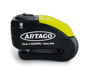 ARTAGO 30X10 Blocca Disco per Moto Alta Gamma, Senza o Con Allarme Don't Touch 120dB, Antifurto Omologato SRA e SSG, Lucchetto Alta Sicurezza Anti-Trapano 5mm, Doppia Chiusura Acciaio Temperato ø10mm