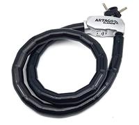 Artago ART6120 Catena Cavo Corazzato Antifurto con Allarme 120dB ON/OFF Funzione di Avvertimento, Modulo Batteria CR2 Sostituibile, Alta Sicurezza, Robusto Flessibile per Moto Scooter Biciclette 120cm