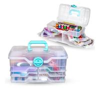 ArtBin Organizzatore in plastica trasparente per piccole parti, per fai da te, scatole e organizer per cucito, scatola portaoggetti con scomparti, scatola per progetti, grande (6 vassoi girevoli)
