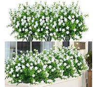 ArtBloom 6 confezioni di fiori artificiali per esterni, resistenti ai raggi UV, colore: bianco