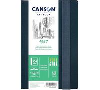 Canson Professional Book, Carta bianca per sketch, grana leggera, 120 gsm, Quaderno cucito, copertina rigida, 14 x 21,6 cm, extra bianco, 52 fogli