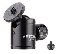 ARTCISE CB19 CNC Panoramico Mini Testa a Sfera per Treppiede con Attacco Contatto Caldo 1/4" Rimovibile, Supporto Rotazione 360° per Cellulari/DLSR/Flash, Portata di 6,6lb/3kg