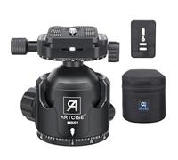 ARTCISE Testa a sfera a basso profilo, MB52B Testa per treppiede da 52 mm con 2 pezzi da 1/4" Arca Swiss Piastra a sgancio rapido per treppiede, monopiede, fotocamere, DSLR, carico massimo 30 kg