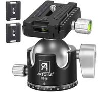 ARTCISE Testa a sfera per treppiede, basso profilo, interamente in metallo, carico 20 kg, tre piastre Arca Swiss a sgancio rapido