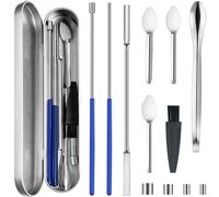 Artcome 12 pezzi Versatile Capsule Filling Tool Kit for Pill Filler - Lab Scoops, Dual Ended Long Spoon and Herb Tamper - Strumenti ideali per medicazione e integratori - Tutte le taglie 000 00 0 1 2