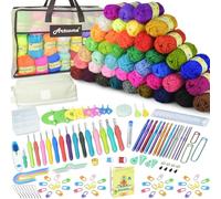 Artcome Kit da 169 pezzi per uncinetto, 42 gomitoli di filato e 14 misure uncinetti per principianti ed esperti, kit all'uncinetto per principianti per adulti, ideale per creare bellissimi progetti