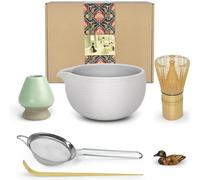 Artcome Kit per cerimonia del tè matcha per cerimonia del tè giapponese, ciotola con beccuccio versatore, frusta, paletta da tè, colino in polvere Matcha, set da tè per preparare il latte Usucha