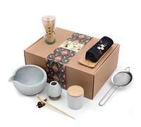 Artcome Set da tè giapponese Matcha 9 pezzi, ciotola Matcha con beccuccio per versare, frusta per matcha, supporto per frusta in ceramica, kit tradizionale per cerimonia di matcha