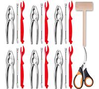 Artcome Set di 21 strumenti per frutti di mare Set di schiaccianoci include 6 cracker per granchi, 6 forchette, 6 sgusciatori per aragosta, 1 mazzuola per granchi di aragosta, 1 forbici per frutti di