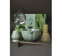 Artcome Set giapponese per matcha, ciotola per matcha con beccuccio versatore, frusta per matcha, paletta da tè, supporto per frusta, kit per cerimonia matcha fatto a mano, per cerimonia del tè