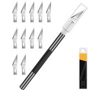 Artcut 11 Pz Taglierino, Cutter Di Precisione, Taglierino Di Precisione, 1 Pz Bisturi con 10 Lame Taglierino, Bisturi Modellismo Taglierino Mini Cutter, Bisturi per Pane, Taglierino Piccolo (Nero)