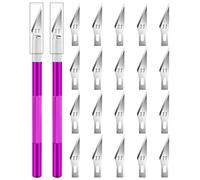 Artcut 2 Pz Cutter Di Precisione Taglierino Di Precisione, Bisturi con 20 Lame Taglierino, Bisturi Modellismo Bisturi Chirurgico, Taglierinomini Cutter Bisturi per Pane per Hobby, Arte (Viola)