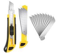 Artcut cutter professionale, 1 pezzo taglierini retrattili, design per riporre la lama, 10 lame a scatto extra da 18 mm incluse, taglierino a cambio rapido per il lavoro