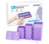 ARTDOT 30 Pezzi Impilabili e Interbloccabile Diamond painting Palle Kit Completo con Diamond Painting Accessori e Strumenti (Viola)