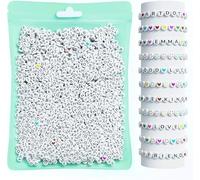 ARTDOT 800Pcs Perline Lettere per Braccialetti, Alfabeto A-Z Lettera Kit Braccialetti Fai Da Te Bambina, Perline Rotonde in Acrilico per Friendship Bracelet Kit e Collane Regalo di Natale
