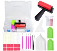 ARTDOT Diamond Painting Accessori, 64 Pezzi Pittura Diamante Kit Completo con Perline Pen Tools Kit per Pittura Diamante 5d