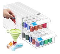 ARTDOT Diamond Painting Kit Accessori Completo, 2 Pezzi Impilabili per Pittura Diamante con 64 Scomparti Singoli per Perline, Nail Art, Pillole E Strass