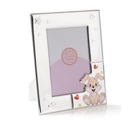 ARTÉ 10x15 Cornice portafoto per BAMBINA, Made in Italy, elegante placcata in argento, Silver Plated antiossidante, Bellissima cornice in Silver Plated con retro in legno laccato bianco E212/ROSA