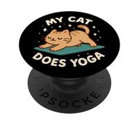 Arte a tema "Il mio gatto fa yoga" PopSockets PopGrip Adesivo