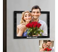 Arte acrilica personalizzata - Design del fumetto generato dall'IA - Cornice acrilica personalizzata in stile cartone animato 3D, cornice personalizzata per foto di famiglia in cartone animato, regalo