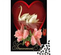 Arte Amore Cigni Puzzle Da Tavolo 1000 Pezzi Decorazione Floreale Superiore Qualità Per Regalo Per Lei Pezzi Robusti Distrazione Mentale 52x38cm/1000pcs