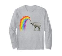 Arte Animale colorato Elefante Arcobaleno Maglia a Manica