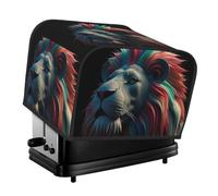 Arte astratta 3d Leone 4 Fette Tostapane Coperture Trapuntato Copertura Macchina del Pane Piccolo Elettrodomestico Copertura Con Maniglia Per La Casa Tavolo Cucina Decor