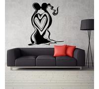 Arte astratta Adesivi d'amore Vinile Astratti Decalcomanie d'amore per coppie Decalcomanie sessuale Casa Arredamento romantico da letto Adesivi da parete 42x50cm
