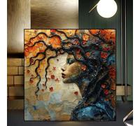 Arte astratta Albero della vita Ritratto di ragazza Poster Stile Impero romano Farfalla Fiore Albero Tela Dipinto Decorazione per la casa 50x50cm Senza cornice