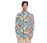 Arte astratta colorata da uomo con cappuccio a maniche lunghe con protezione solare UPF 50 ad asciugatura rapida camicie a prova di sole, Arte astratta colorata, S